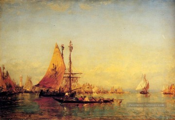 Le Grand Canal Venise 1 Barbizon Félix Ziem Bateaux paysage marin Peinture à l'huile